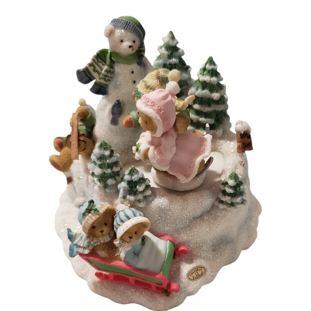 Priscilla Hillman Cherished Teddies Skaters Waltz Action Winds up Music 2002